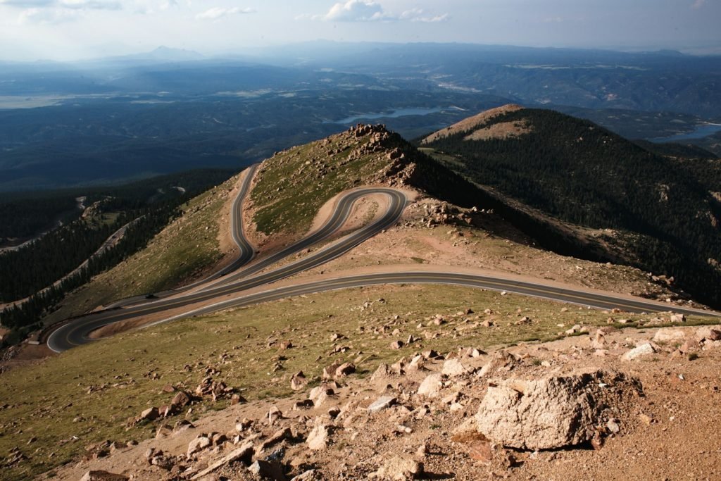 aerial photography of winding road